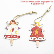 Load image into Gallery viewer, Christmas Tree Decorations Cute Angel Doll Girl Ski Pendant Wooden Navidad New Year Christmas Tree Ornaments Xmas Gift for Kids