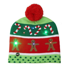 Load image into Gallery viewer, 2020 19 Designs LED Christmas Hat  Sweater knitted Beanie Christmas Light Up Knitted Hat for Kid Adult For Christmas Party

