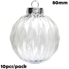 Load image into Gallery viewer, Promotion - DIY Paintable/Shatterproof Clear Christmas Decoration 80mm Plastic Ball, 10/Pack
