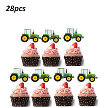 Load image into Gallery viewer, 1Set Farm Green Theme Happy Birthday Banner Balloons Tractor Construction Vehicle Birthday Party Decoration Balloon
