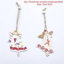 Load image into Gallery viewer, Christmas Tree Decorations Cute Angel Doll Girl Ski Pendant Wooden Navidad New Year Christmas Tree Ornaments Xmas Gift for Kids
