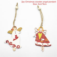Load image into Gallery viewer, Christmas Tree Decorations Cute Angel Doll Girl Ski Pendant Wooden Navidad New Year Christmas Tree Ornaments Xmas Gift for Kids
