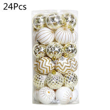 Load image into Gallery viewer, 24Pcs white gold Mixed Christmas Tree Decor Balls Xmas Party Hanging Ball
