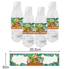 Load image into Gallery viewer, 30pcs Custom name Jungle Safari Water Bottle Label Jungle Water Bottle Wrappers
