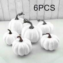 Load image into Gallery viewer, 6/12Pcs set Halloween White Artificial Pumpkins Harvest Fall Harvest  Thanksgiving Home Decor Photography Props
